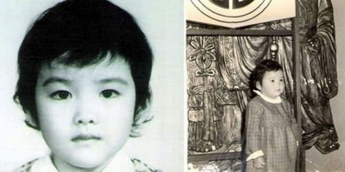 真是女大十八变,儿时的周慧敏圆圆的脸蛋尽显可爱,但那时还谈不上是什